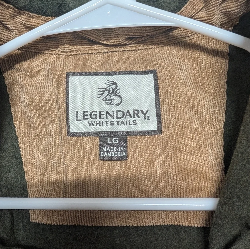 Legendary Whitetails Buck Camp Forest Green Shacket Shirt Men's Large